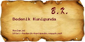 Bedenik Kunigunda névjegykártya